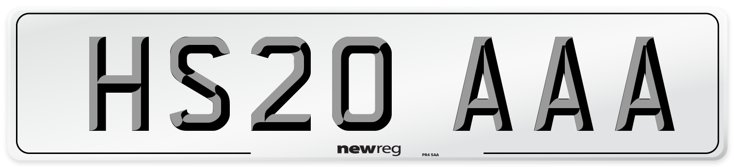 HS20 AAA Number Plate from New Reg